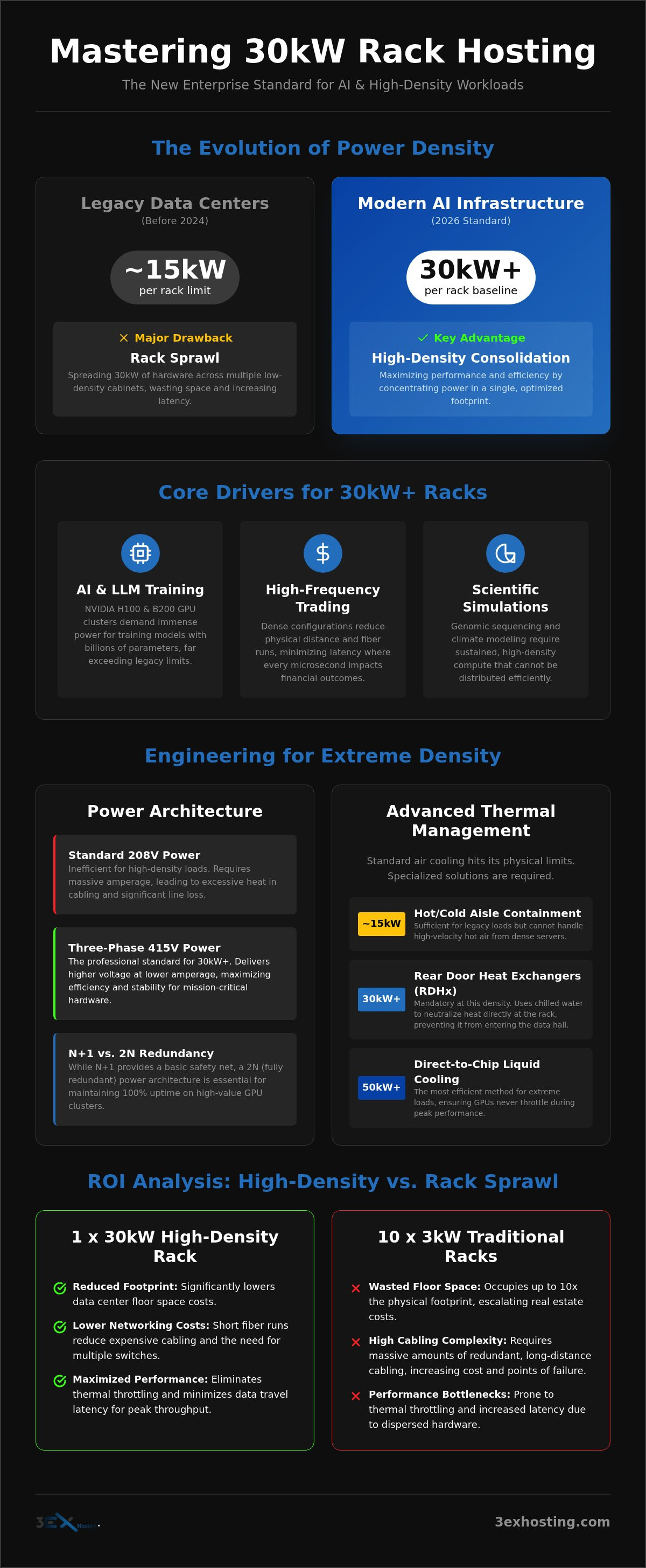 The Enterprise Guide to 30kW Rack Hosting and High-Density Colocation in 2026